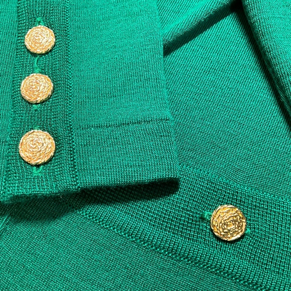 PORTS INTERNATIONAL Vintage 100% Pure Virgin Wool Long Line Open Front Cardi L - Picture 7 of 10